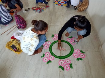 rangoli competition at Creative Multimedia Institute