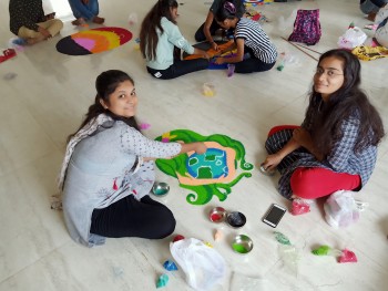 rangoli competition at Creative Multimedia Institute